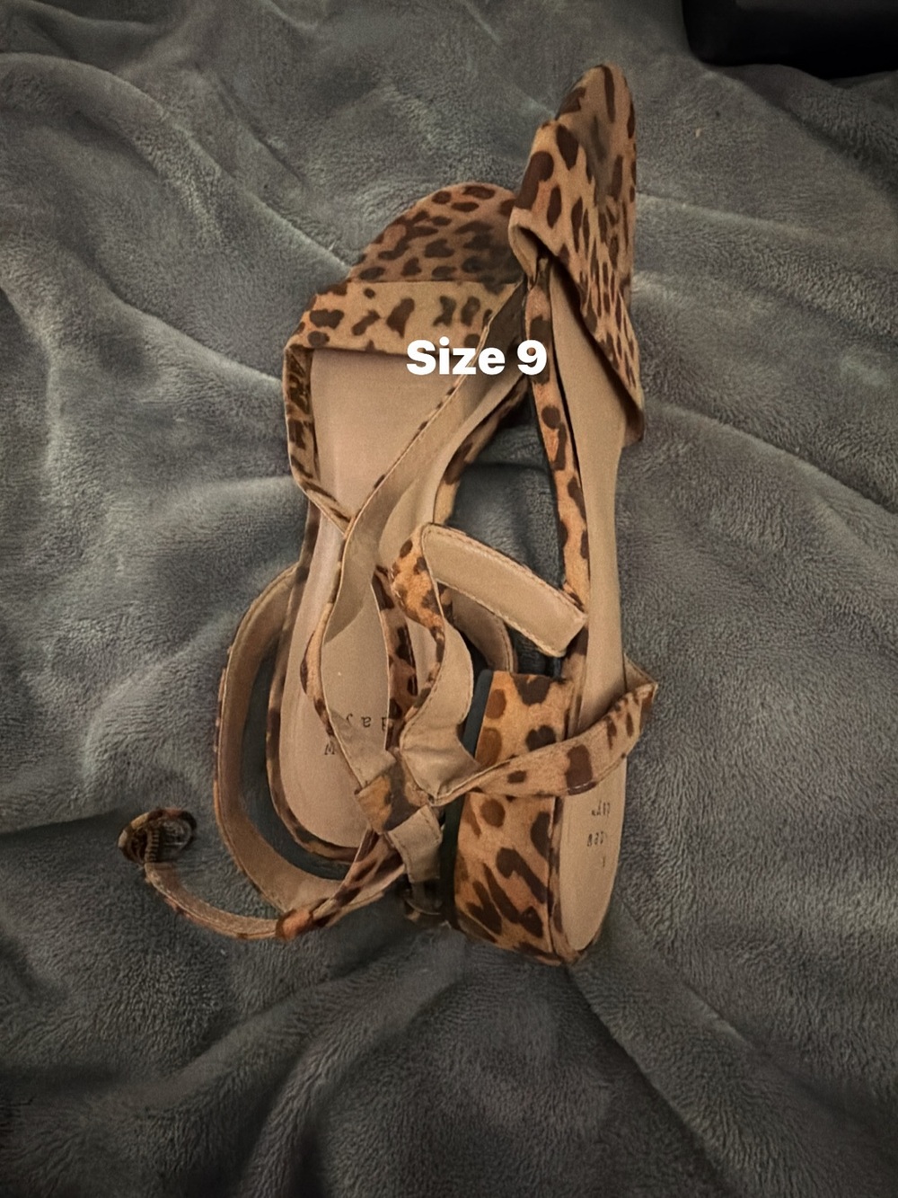 Unlisted Leopard Print Tie-Up Mules - Brown/Tan